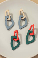 Organic shape chunky link drop earrings, Earrings, $ 15.95, A Moment Of Now™